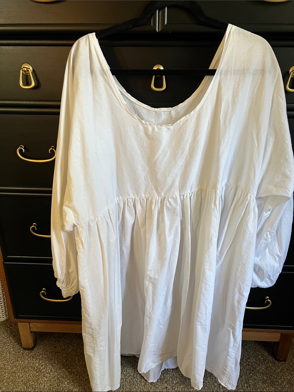 Maya Meyer reversible White flowing mini Smock Dress